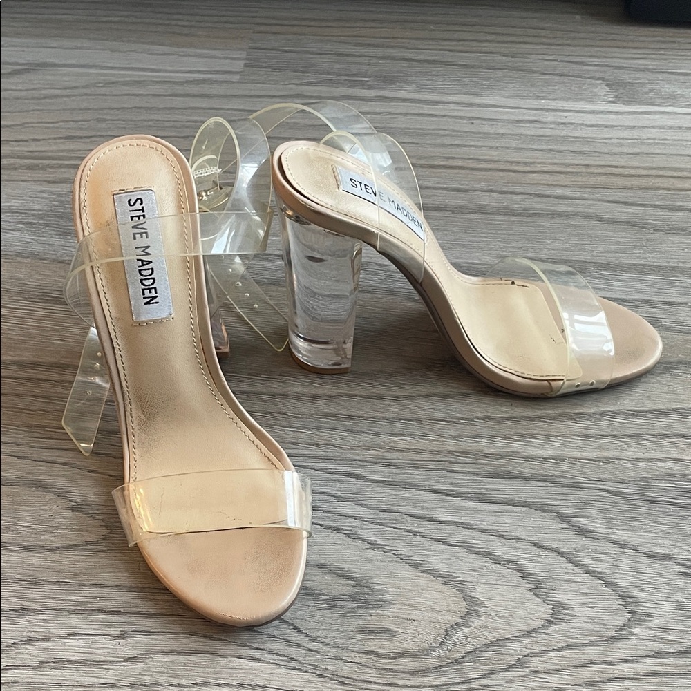 Steve Madden Transparent Heeled Mules Camille